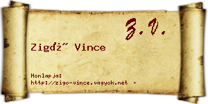 Zigó Vince névjegykártya